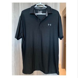 Under Armour black heat gear loose polo shirt (Medium)